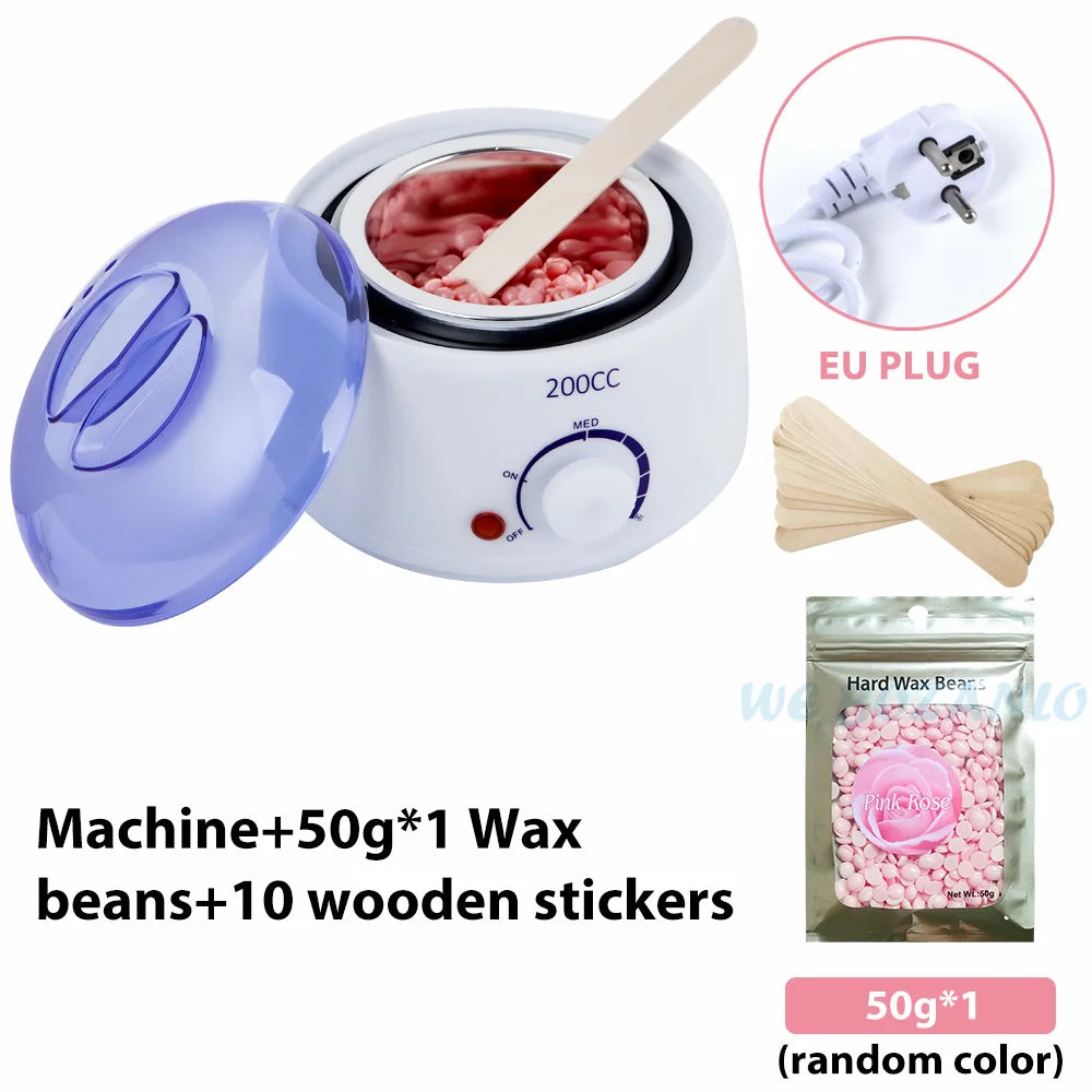 bathroom  200CC Wax Heater Warmer Hair Removal Machine For Hand Foot Body SPA Epilator Paraffin Wax Pot +Wax Beans + Wood Sticks