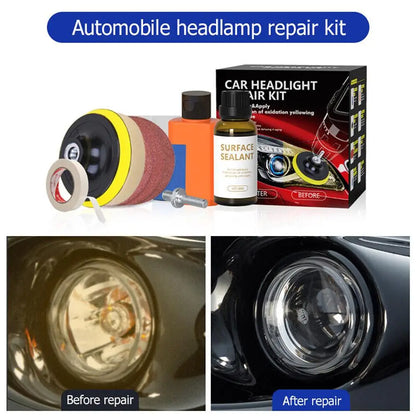 Car   Car Headlights Restoration Kit Chemical Brightener Headlight Polisher Restorer Polishing Paste Set Auto Headlamps Wax Sanding