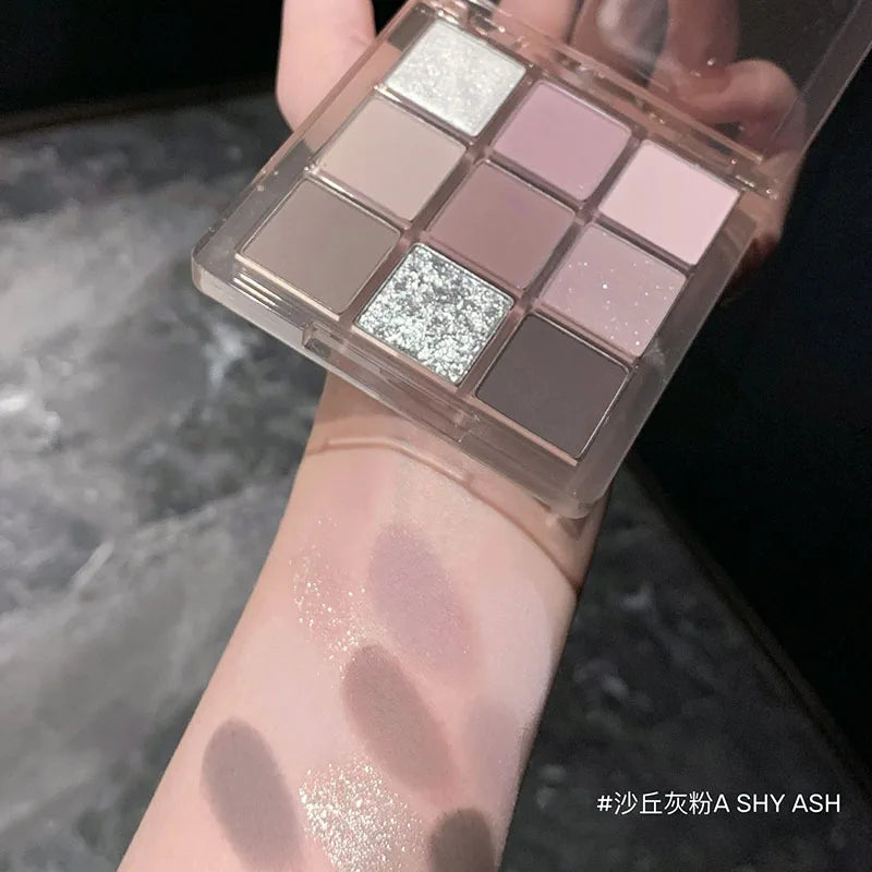 Makeup and face - 9-Color Eyeshadow Palette – Matte, Shimmer & Metallic Finishes
