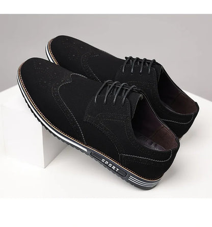 Men shoes Faux Suede Shoe Lace Up Black Oxford Shoe for Men Flat New Fashion Sneaker Man Autumn Breathable Comfortable Casual Men Shoe