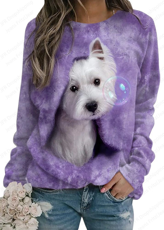 Woman clothing   Dog 3d Print Hoodies  Sweatshirt