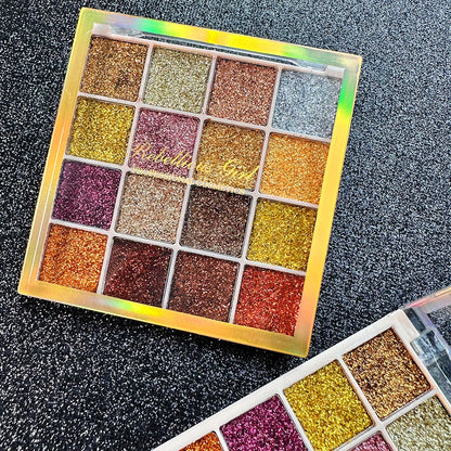 Makeup and face 16-color Eyeshadow Palette Shiny Gold Pearly Matte Glitter Eyeshadow