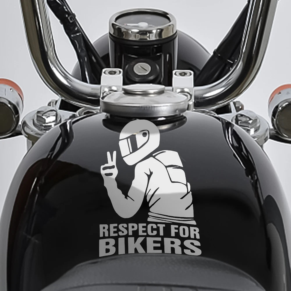 Car   RESPECT FOR BIKERS Car Motorcycle Sticker Reflective Laser Vinyl Decals Decoration Funny Stickers 15x11CM