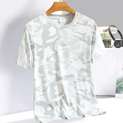 Men clothing  Ice Silk Thin Short Sleeve Quick Drying T-shirt for Men