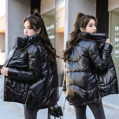 Woman clothing   Zip-up Jackets for Women Thick Padding Black Duck Down Woman Coat Quilted Padded Winter 2024 Luxury Fashion Inter Special 2024