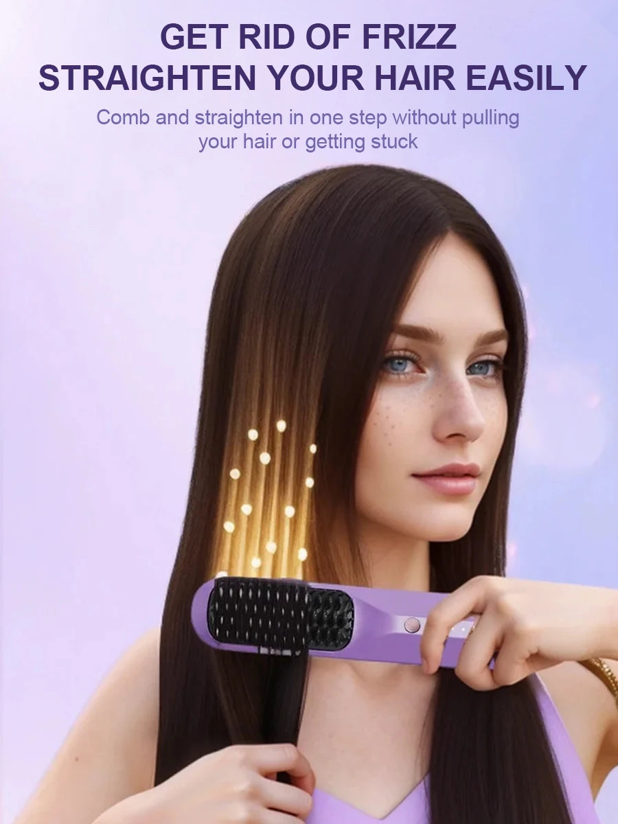 Style & Shine Hair  Cordless Electric Hair Brushes Straightener Brush  Heat Comb