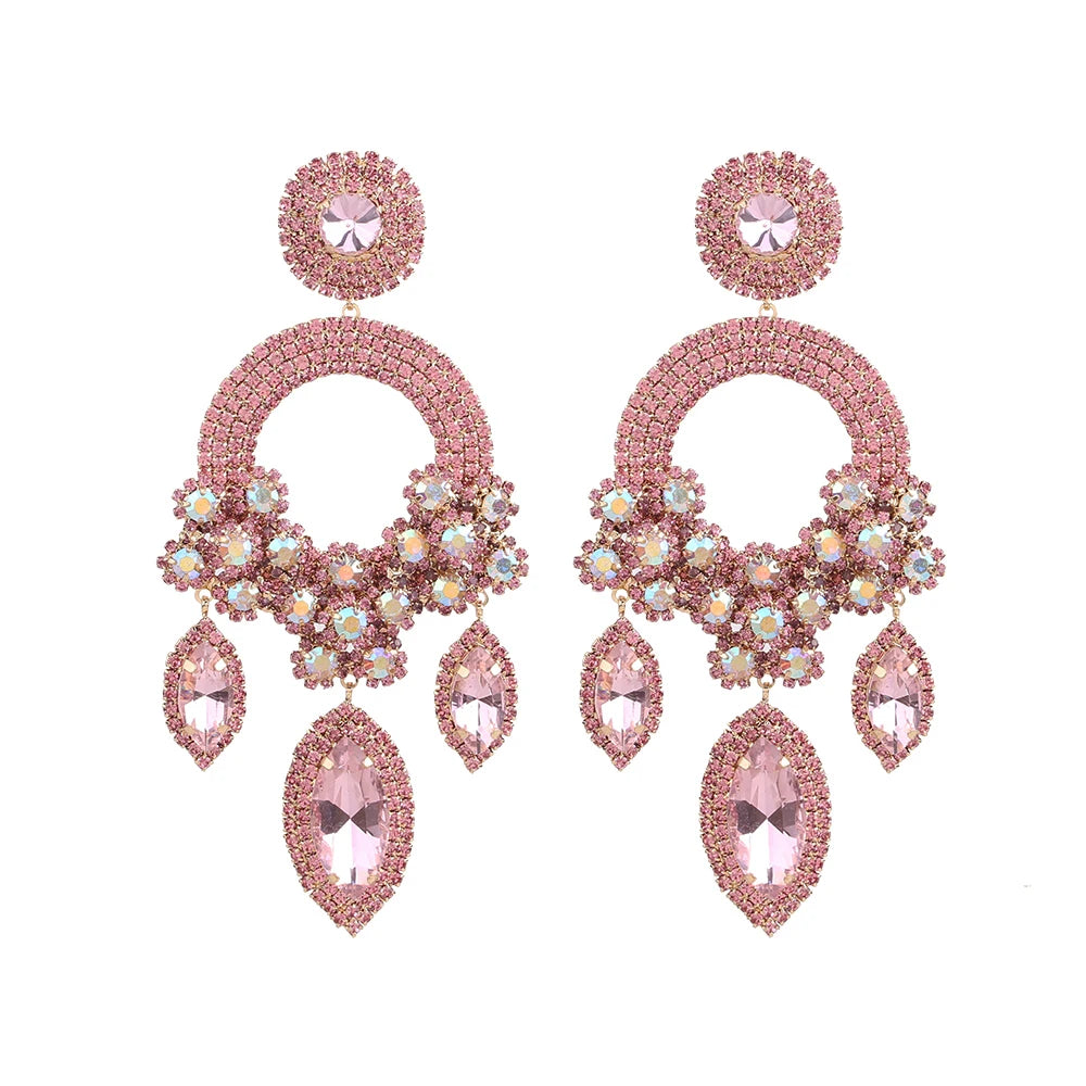 Jewellery   New Rhinestone High Quality Earrings For Women Fashion Big Earrings Women Jewelry Accessories Ladies Party Gifts Wholesale