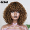 Crown & Glory Wigs  Debut Highlight Curly With Bangs Human Hair Wigs Kinky Curly Wigs For Black Women Brazilian Remy Human Hair Wigs Cheap Jerry Curl