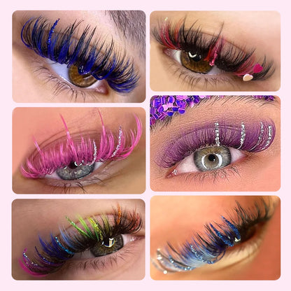 Makeup and face  Lash professor Mix Coloured Glitter Eyelashes False Shiny Colourfu