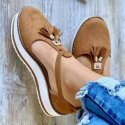 Woman shoes Summer Fashion Women Casual Shoes Fringe Buckle Ladies Sandals Height Increase Closed Toe Comfort Sandals