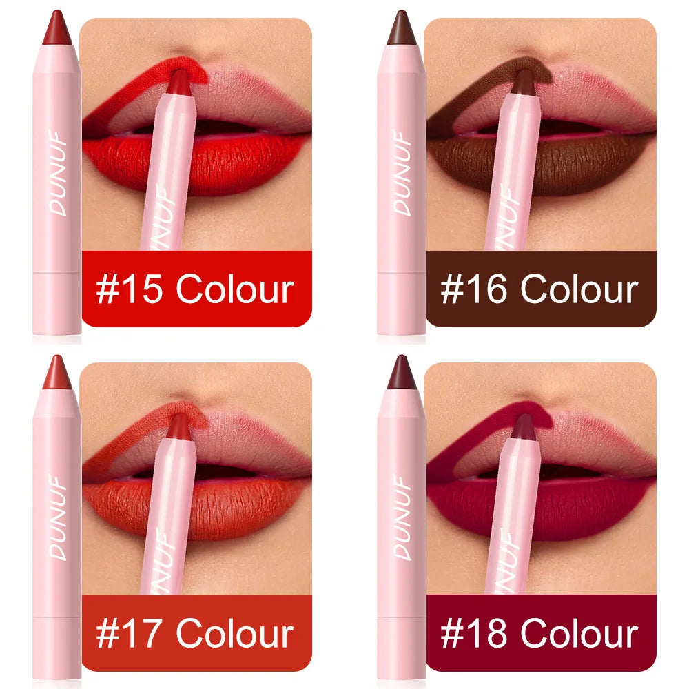 Makeup and Face 18-Colors Lipstick Pencil Waterproof Sexy Red Matte Contour Tint Lipstick Lasting