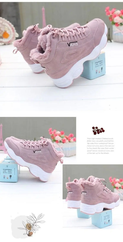 Woman shoes New High-quality Warm Cotton Shoes for Women High-top Short Plush Sports Women's Shoes Non-slip Casual Flat-soled Women's Shoes