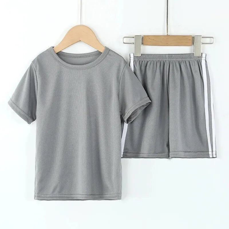 Boy clothing   Summer CHILDREN'S Quick-drying Short-sleeved Shorts 2-piece Set of Comfortable Clothes for Boys and Girls