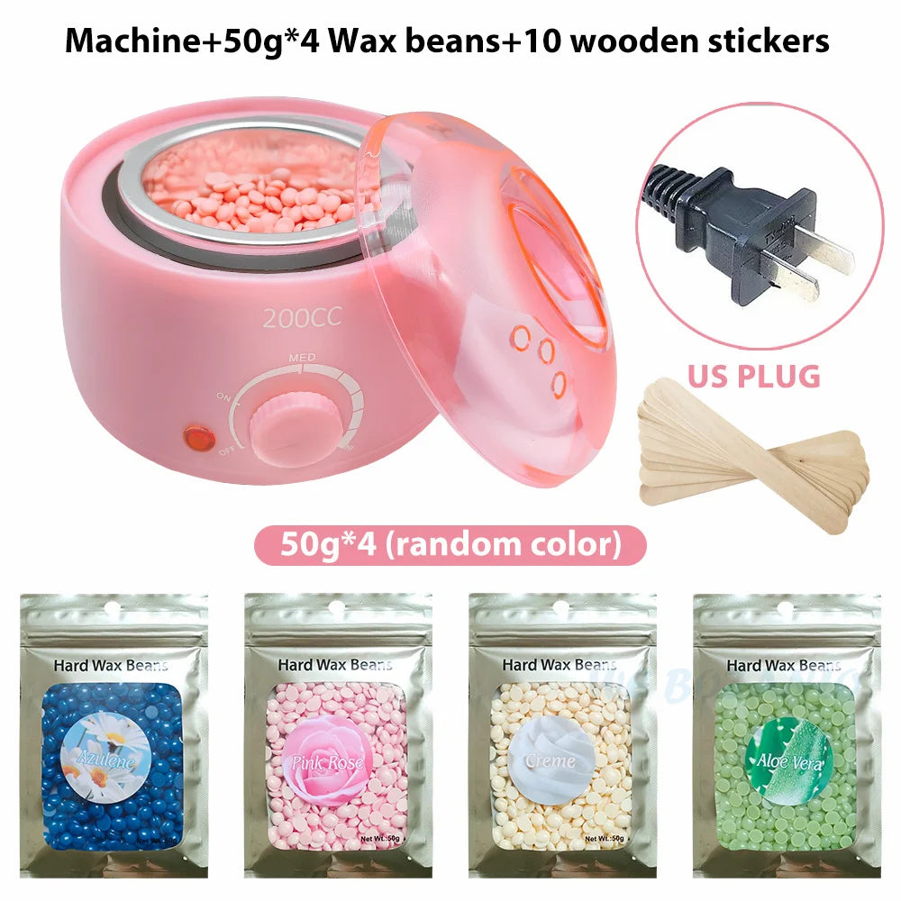 bathroom  200CC Wax Heater Warmer Hair Removal Machine For Hand Foot Body SPA Epilator Paraffin Wax Pot +Wax Beans + Wood Sticks