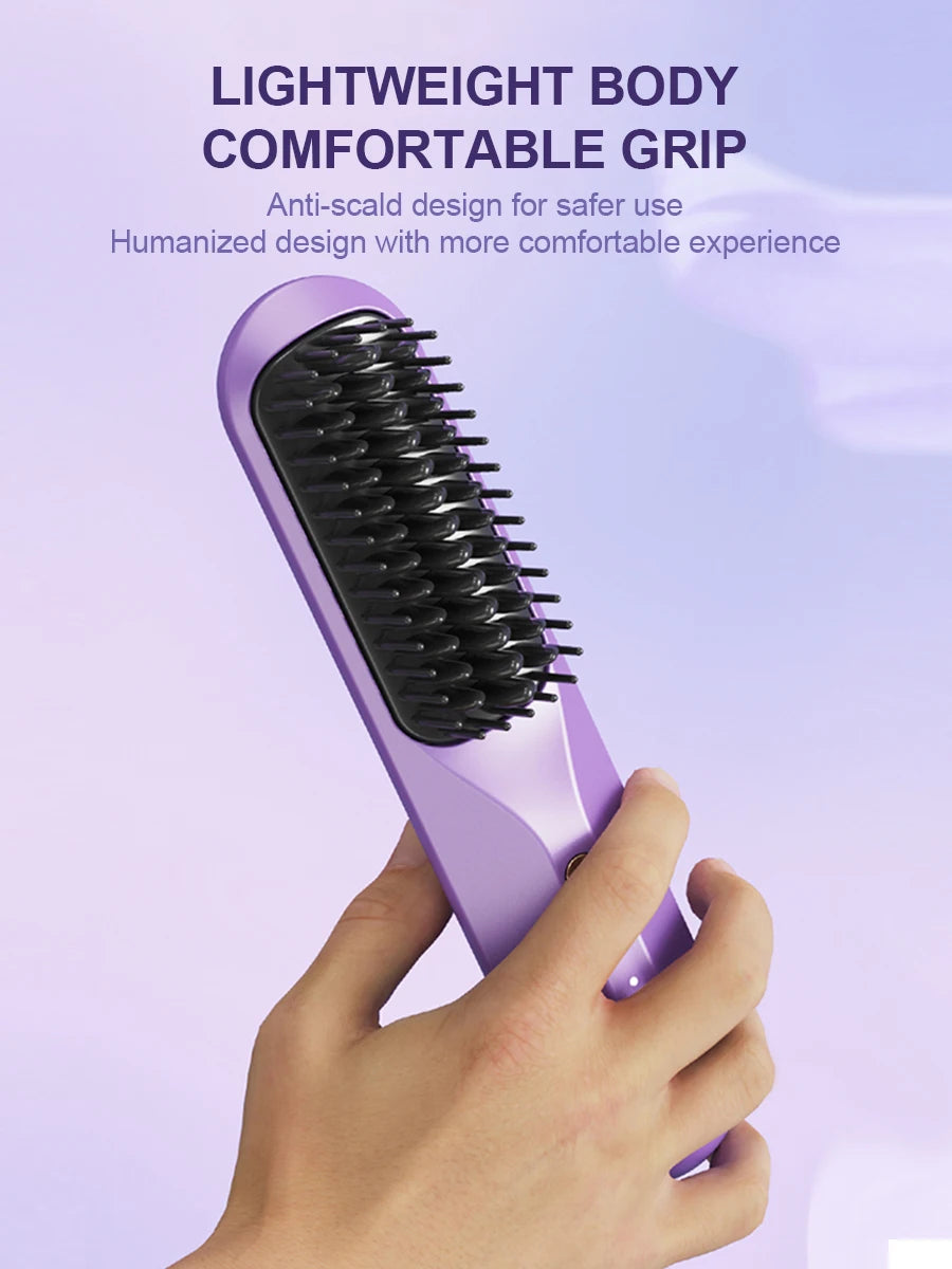 Style & Shine Hair  Cordless Electric Hair Brushes Straightener Brush  Heat Comb