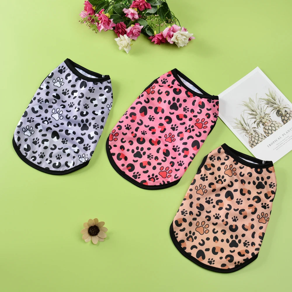 Pets Dog Clothes Summer Pet Leopard Print Vest For Small Medium Dogs Cats Soft Cozy Puppy Coat Breathable Cat Clothing Chihuahua Pug