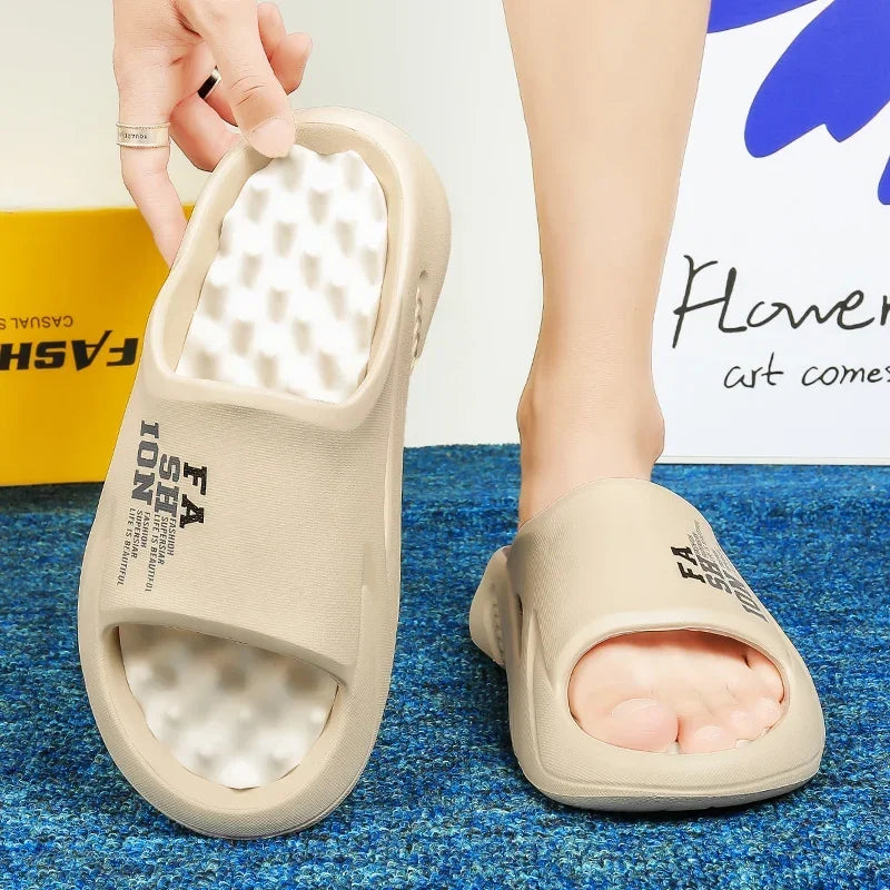 Men shoes New Summer Men Massage Slippers Sides Indoor   Sandals Beach Casual Shoes Soft Sole Slides Men Flip-flops Men's Sandals