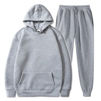 Men clothing   Basic Fleece Hoodies And Sweat Pants Set Men Jogger Set Wholesale Track Suit Sportswear Tracksuits Unisex Ensemble Jogging Homme