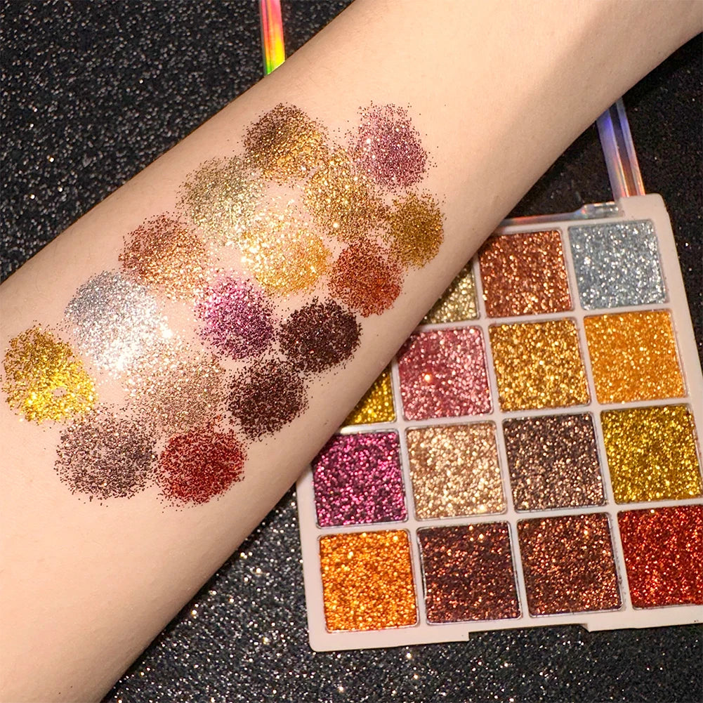 Makeup and face 16-color Eyeshadow Palette Shiny Gold Pearly Matte Glitter Eyeshadow