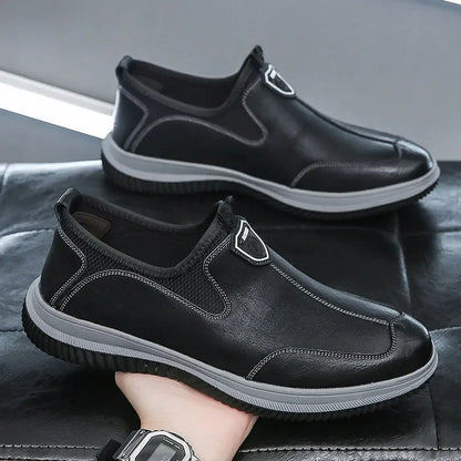 Men Shoes Leather Original Sewing Shoes New Men's Casual Leather Shoes Breathable Platform Loafers for Men 2023