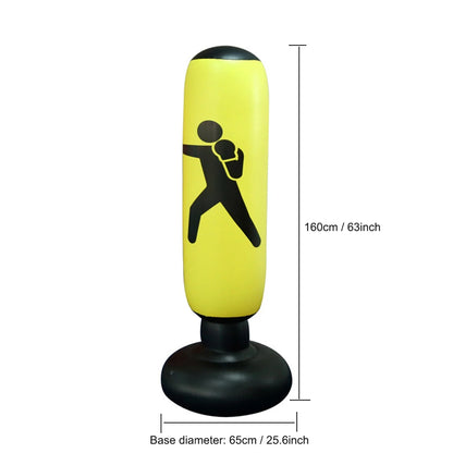 Fitness   160cm Inflatable Punching Bag Adults Kids PVC Boxing Sack Training Pressure Relief Exercise Punching Stand Fitness Equipment