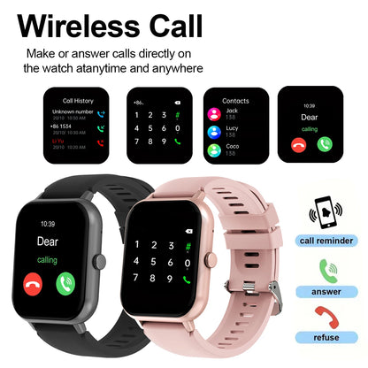 Jewellery  Smart watch with multiple sports modes, wireless calls, weather forecast, custom dials, compatible with Android and iPhone