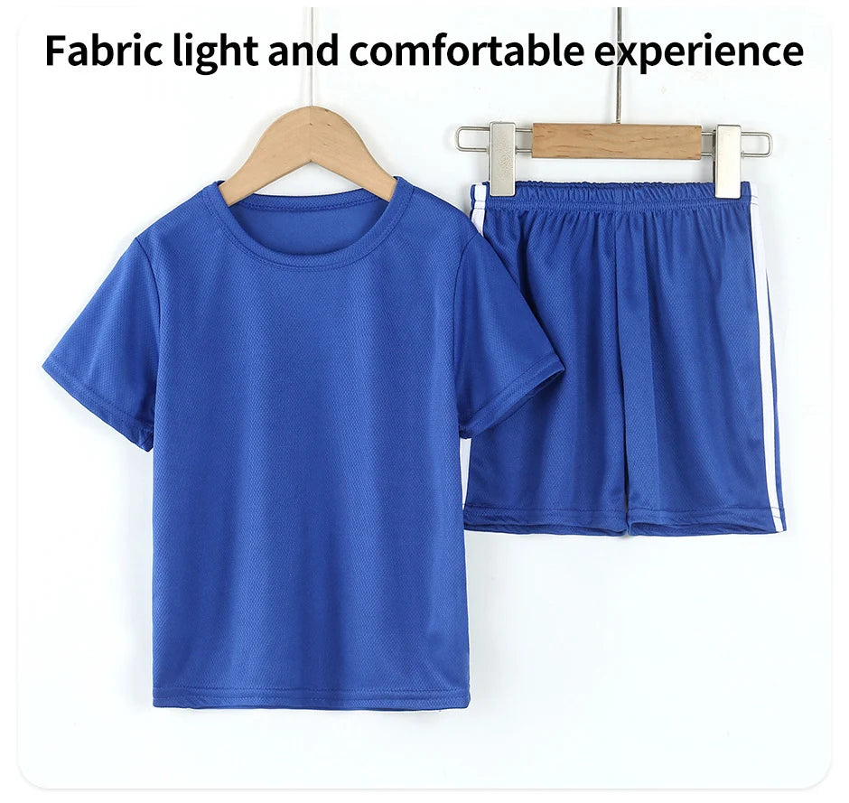 Boy clothing   Summer CHILDREN'S Quick-drying Short-sleeved Shorts 2-piece Set of Comfortable Clothes for Boys and Girls