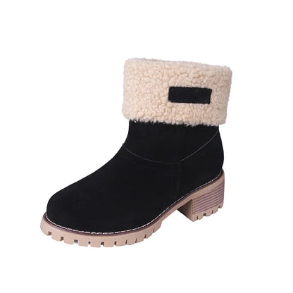 Woman shoes Winter New Boots Women Fur Warm Snow Boots Ladies Warm Wool Booties Ankle Boot Comfortable Shoes Casual Female Mid Calf Boots