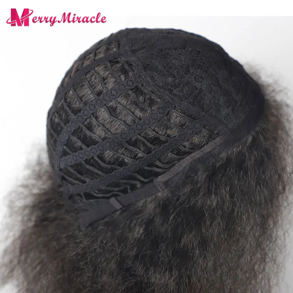 Crown & Glory Wigs  Short Fluffy Straight Synthetic Wig for  Women Kinky Straight Hair Natural Colour Afro Wigs for Women