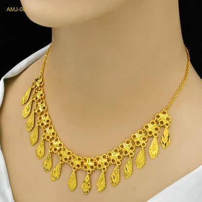 Jewellery   ANIID African 24K Gold Color Necklace With Tassel For Women Bride Crystal Jewellery Italian Wedding Dubai Wholesale