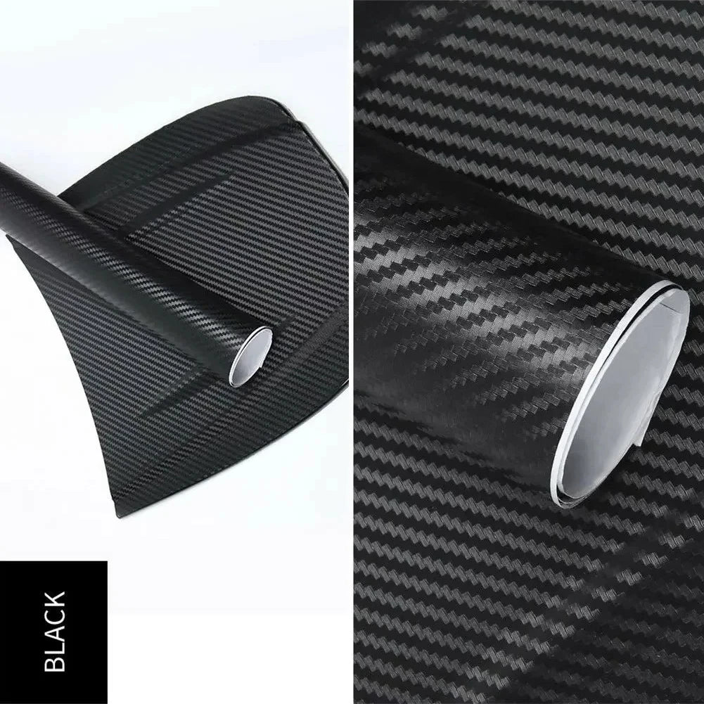 Car   30x127cm Car 3D Carbon Fiber Roll Film Stickers DIY Vinyl Film Auto Interior Styling Carbon Fiber Decorative Decals