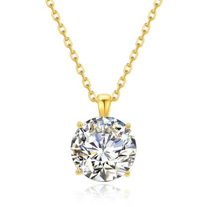 Jewellery    100% Real 14k Gold Moissanite Necklace For Women 6.5mm 1.0ct D Color AU585 K Gold Luxury Pendant Certificated Wholesale