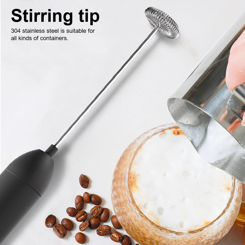 Kitchen  Hand Electric Milk Frother Automatic Rotary Egg Beater Coffee Cappuccino Creamer Whisk Frothy Blend Whisk  Kitchen Mixer Stirrer