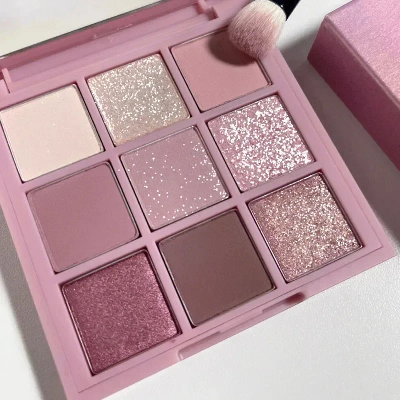 Makeup and face - 9-Color Eyeshadow Palette – Matte, Shimmer & Metallic Finishes