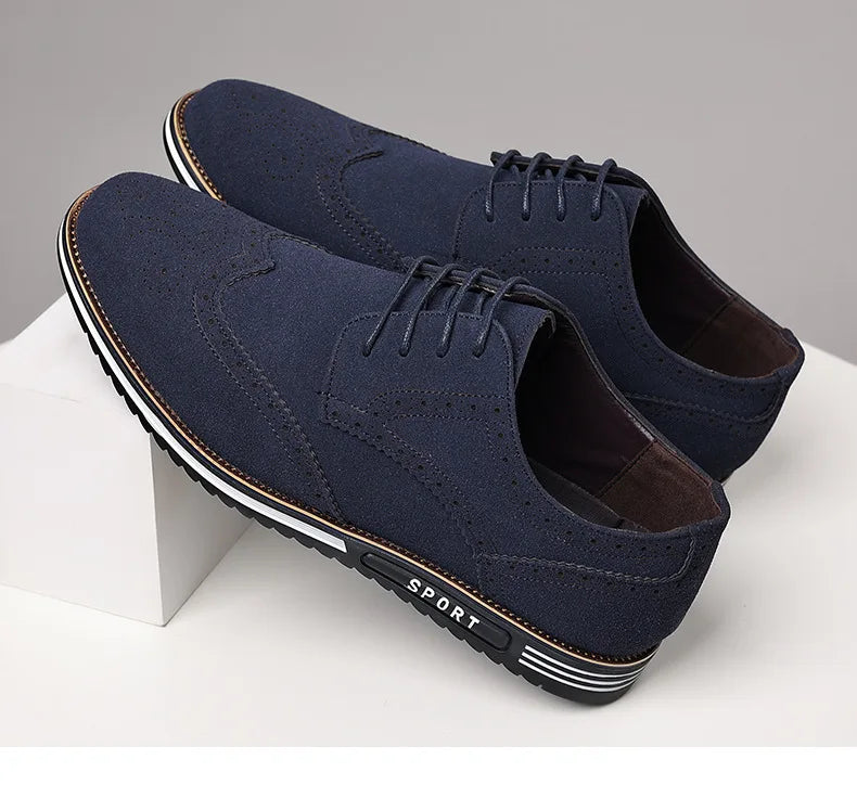 Men shoes Faux Suede Shoe Lace Up Black Oxford Shoe for Men Flat New Fashion Sneaker Man Autumn Breathable Comfortable Casual Men Shoe