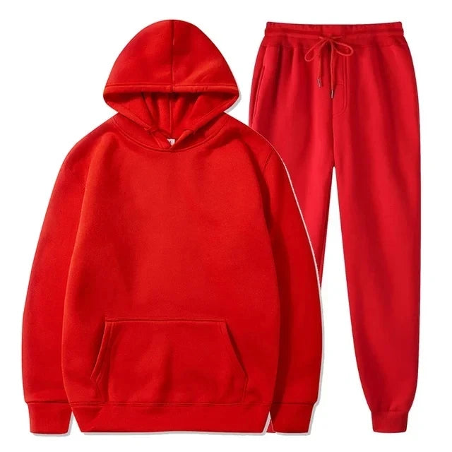 Men clothing   Basic Fleece Hoodies And Sweat Pants Set Men Jogger Set Wholesale Track Suit Sportswear Tracksuits Unisex Ensemble Jogging Homme