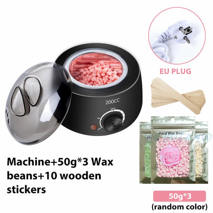 bathroom  200CC Wax Heater Warmer Hair Removal Machine For Hand Foot Body SPA Epilator Paraffin Wax Pot +Wax Beans + Wood Sticks