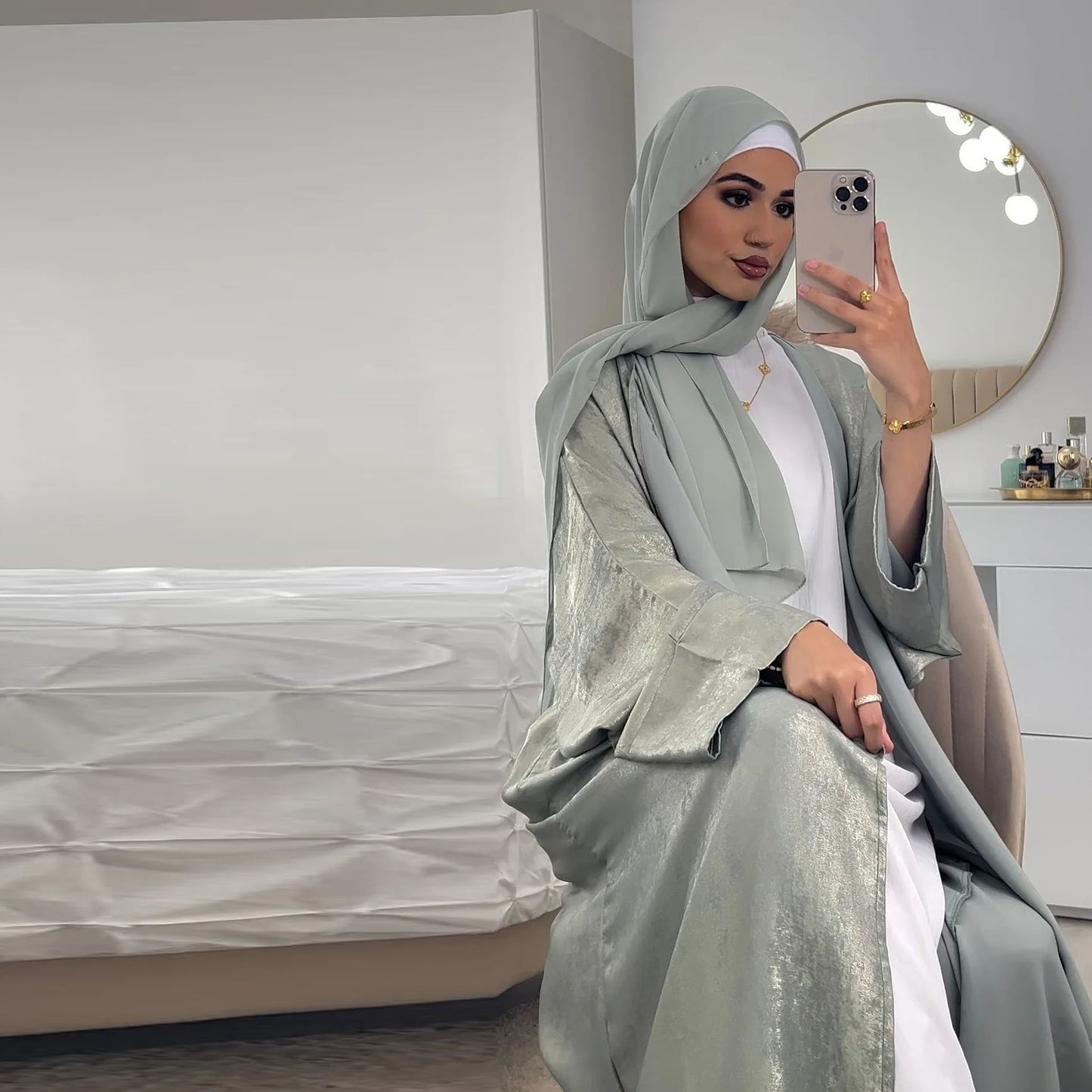 Muslim family   Chic Eid Open Kimono Coat Dubai Luxury Batwing Abaya Modest Dresses Muslim for Women Islam Clothing Kebaya Robe Femme Musulmane