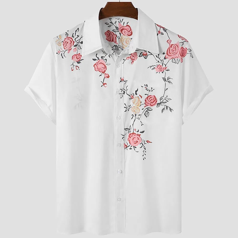 Men clothing  Sakura Pattern Shirt Unisex Shirt Hawaii Beach Shirts