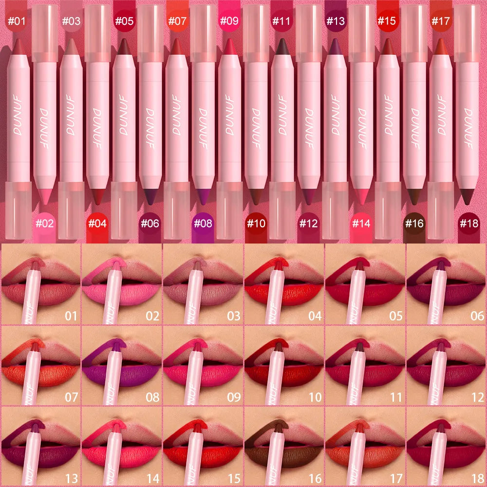 Makeup and Face 18-Colors Lipstick Pencil Waterproof Sexy Red Matte Contour Tint Lipstick Lasting