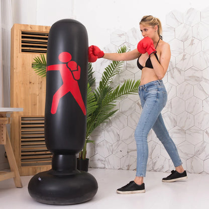 Fitness   160cm Inflatable Punching Bag Adults Kids PVC Boxing Sack Training Pressure Relief Exercise Punching Stand Fitness Equipment