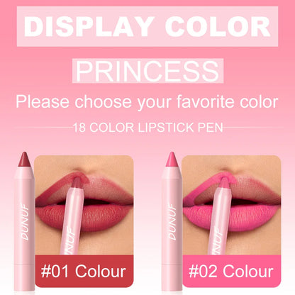 Makeup and Face 18-Colors Lipstick Pencil Waterproof Sexy Red Matte Contour Tint Lipstick Lasting