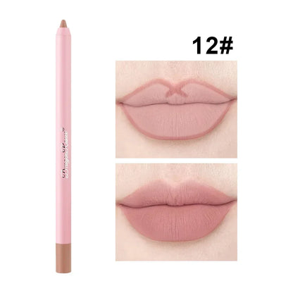 Makeup and face Lip Liner Pen Waterproof Matte 12 Color Outline Lip Shape Lip Plumper Lipstick Pencil Lasting Non-fading Velvet Lip-Liner Makeup