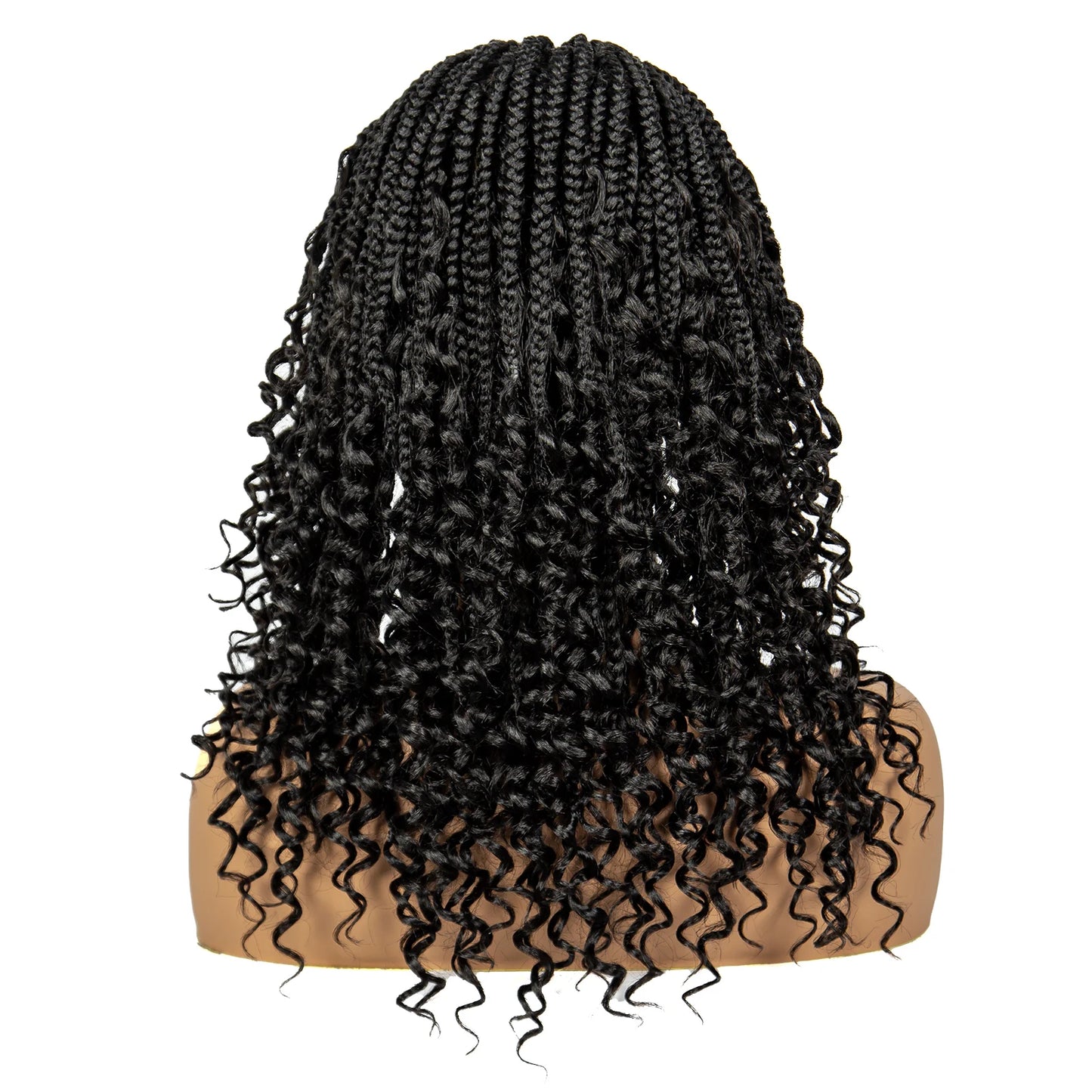 Crown & Glory Wigs  Full Lace Braided Lace Wigs Synthetic Knotless Box Braided Lace Wig with Curly Ends for Black Women Kinky Curly Braided Bob Wig