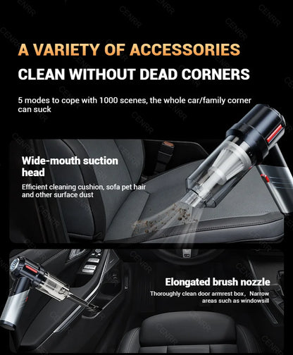 Car CENRR Car Vacuum Cleaner 998000PA Mini Handheld Wireless Strong Suction Car Cleaner Cleaning Machine Portable Car Vacuum Cleaner