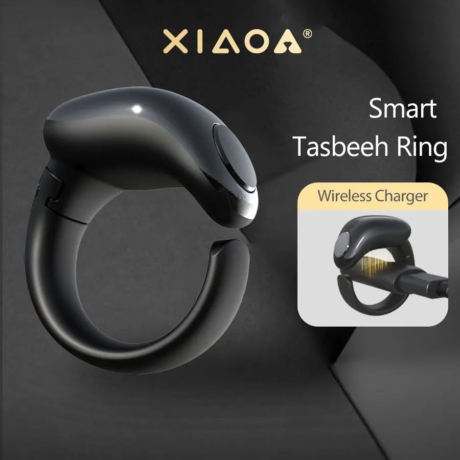 Muslim family ring zikr ring digital rings electronic rosary with mosque compass and alarm clock tasbeeh counter for Ramadan umrah box tasbeeh