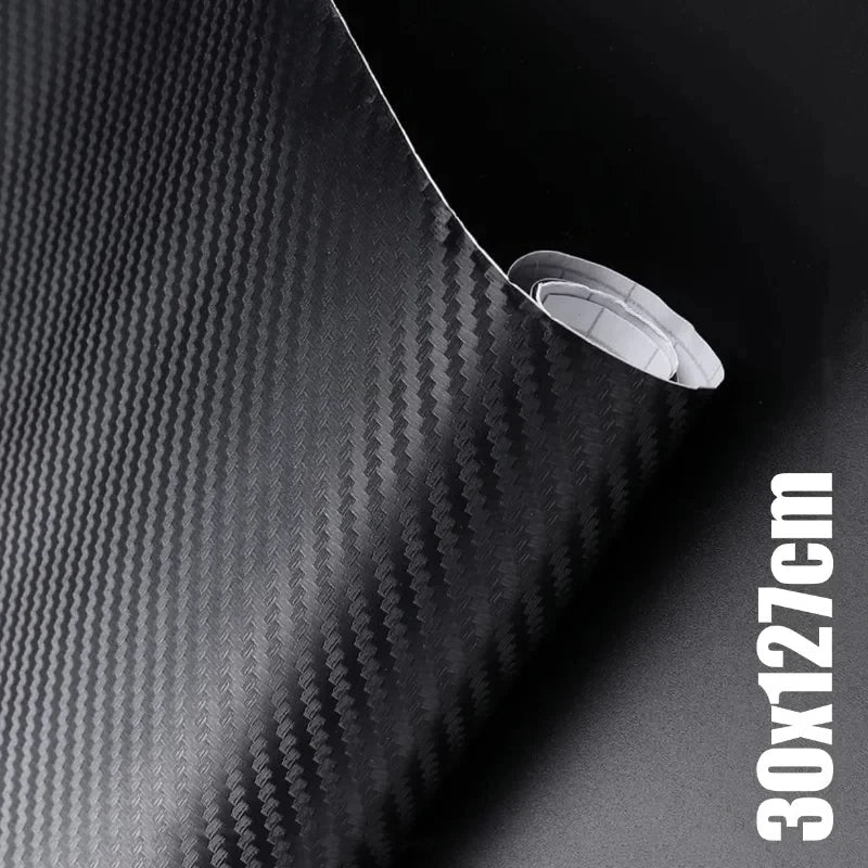 Car   30x127cm Car 3D Carbon Fiber Roll Film Stickers DIY Vinyl Film Auto Interior Styling Carbon Fiber Decorative Decals