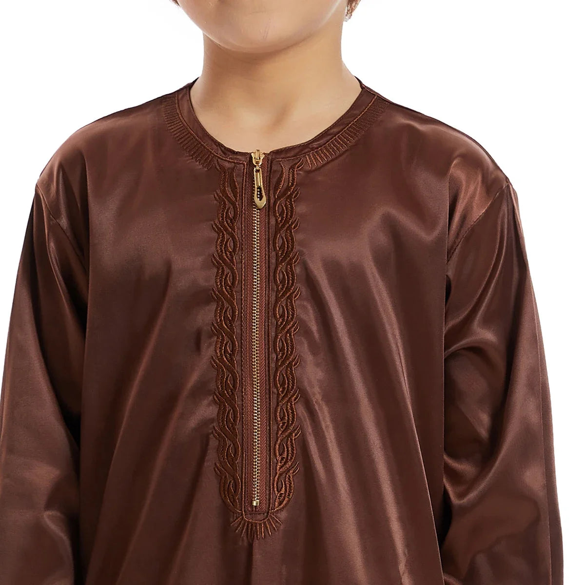 Muslim family   Teenage Ramadan Eid Muslim Robe Islamic Arab Children Long Sleeve Dress Jubba Thobe Abaya Dubai Boys Clothing Turkey Middle East