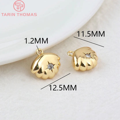 Jewellery   (203)4PCS 10x15MM 24K Gold Color Plated Brass with Zircon Star Charms Pendants High Quality Jewelry Findings Earrings Accessorie