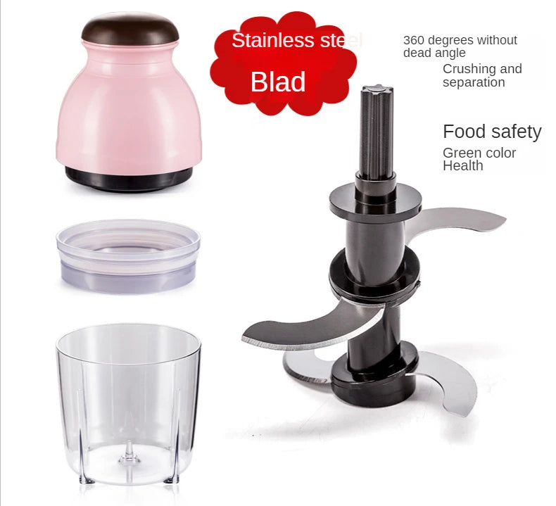 Kitchen  600ml Electric Kitchen Chopper Garlic Masher Meat Grinder Food Garlic Vegetable Chopper Crusher Food Processor Slicer Blender